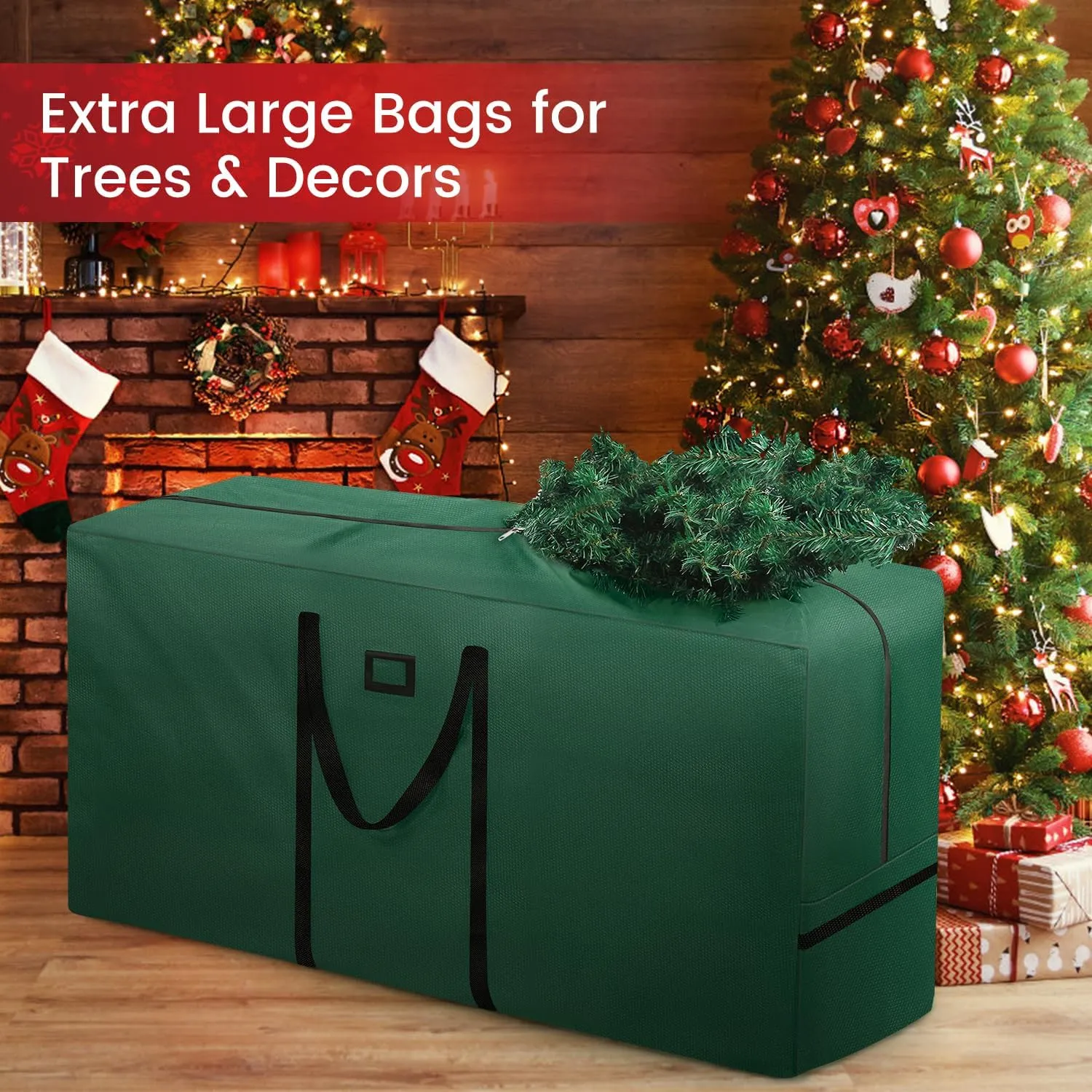7.5 ft Christmas Tree Storage Bag, Heavy Duty 600D Oxford Bag - Extra Large Capacity with Reinforced Handles & Dual Zipper for Holiday Decorations, Ornaments, and Artificial Trees