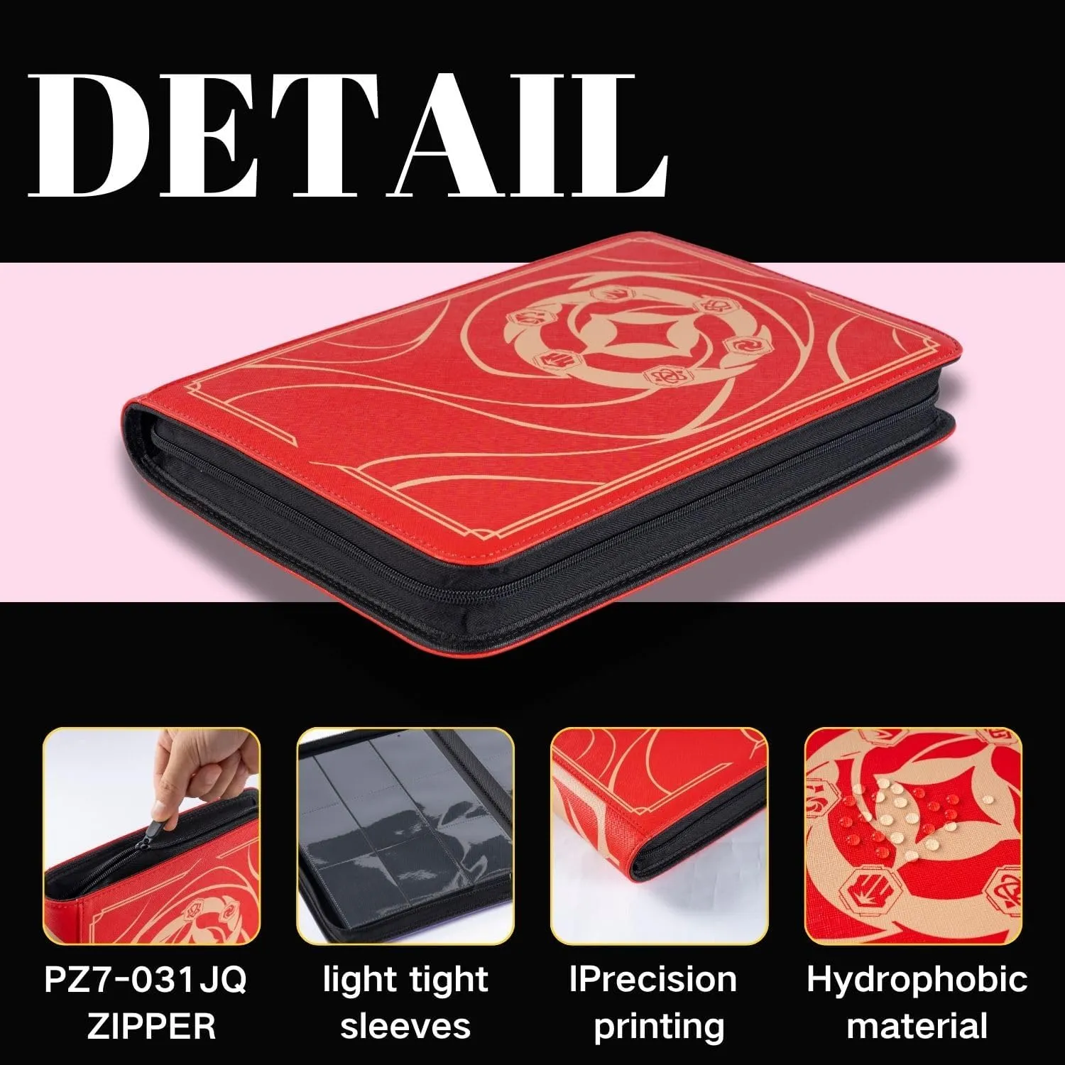 9-Pocket Card Binder for Lorcana Cards, Holds 504 Cards and Sleeves, Compatible with Lorcana TCG and Other Trading Cards (RED)