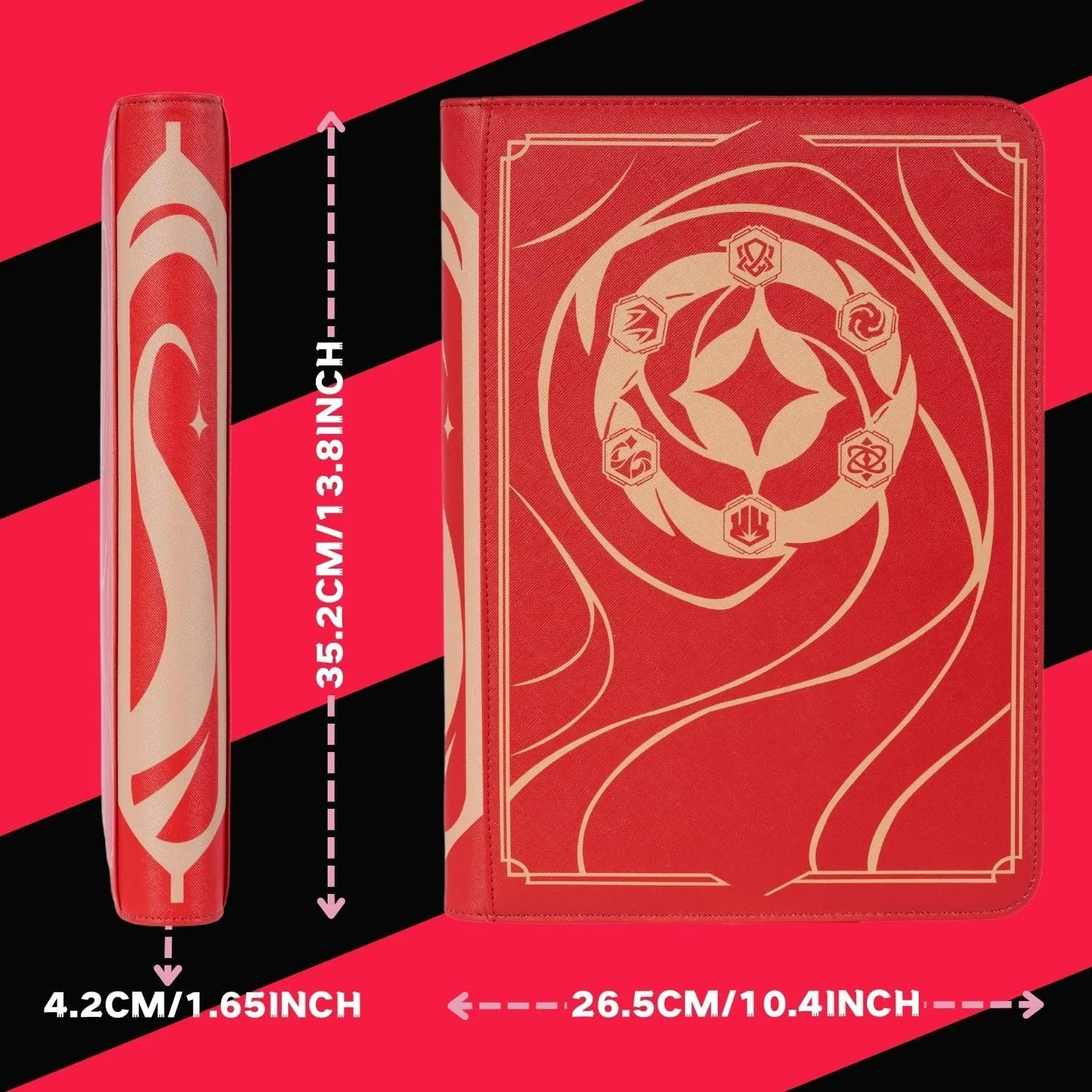 9-Pocket Card Binder for Lorcana Cards, Holds 504 Cards and Sleeves, Compatible with Lorcana TCG and Other Trading Cards (RED)
