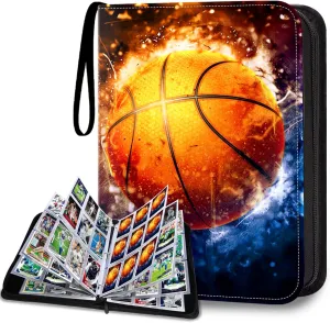 900 Pockets Basketball Card Binder, Basketball Trading Cards Display Case with Basketball Card Sleeves Card Holder Protectors Set for Basketball Cards, Sports Cards, Game Cards Collector Album