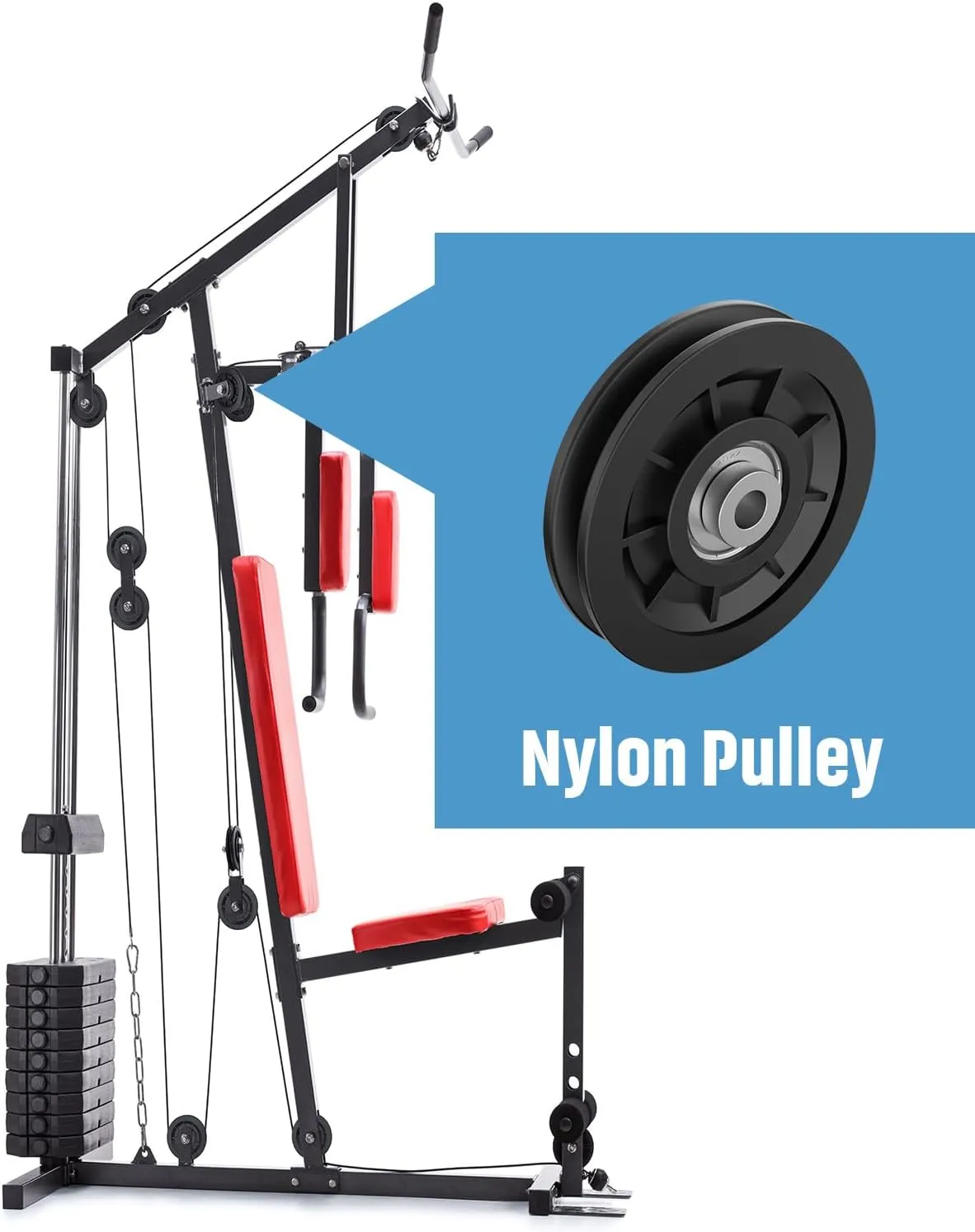 90mm/3.5" Universal Nylon Bearing Pulley-Wheel Replace for Home Gym Equipment Part Cable Machine, Wearproof Abration Bearing Wheel, Gym Equipment and Garage Door Pulley System