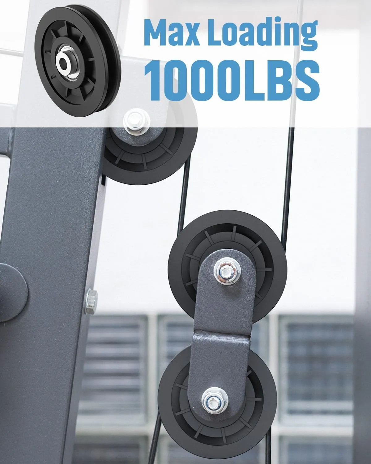 90mm/3.5" Universal Nylon Bearing Pulley-Wheel Replace for Home Gym Equipment Part Cable Machine, Wearproof Abration Bearing Wheel, Gym Equipment and Garage Door Pulley System