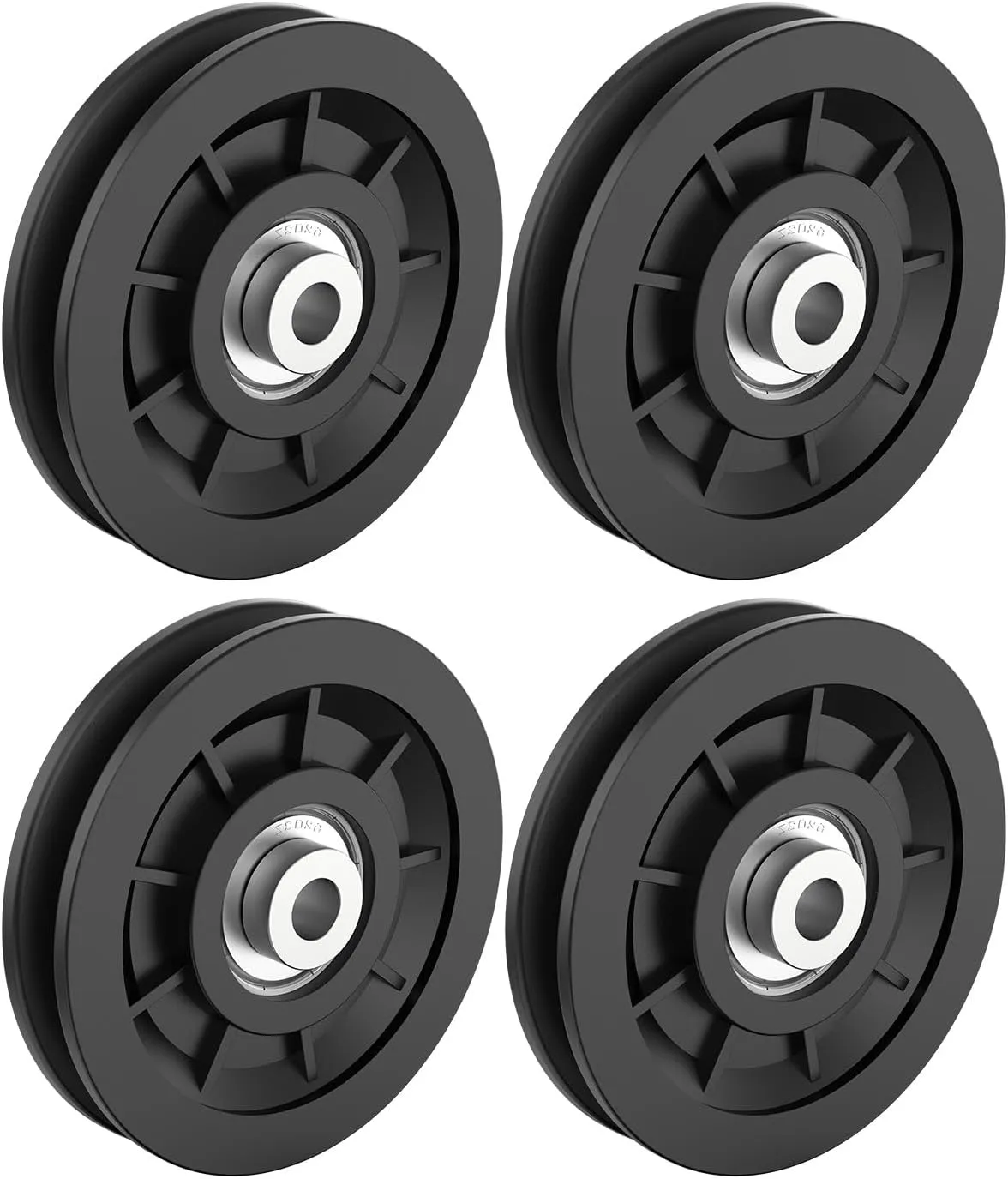 90mm/3.5" Universal Nylon Bearing Pulley-Wheel Replace for Home Gym Equipment Part Cable Machine, Wearproof Abration Bearing Wheel, Gym Equipment and Garage Door Pulley System