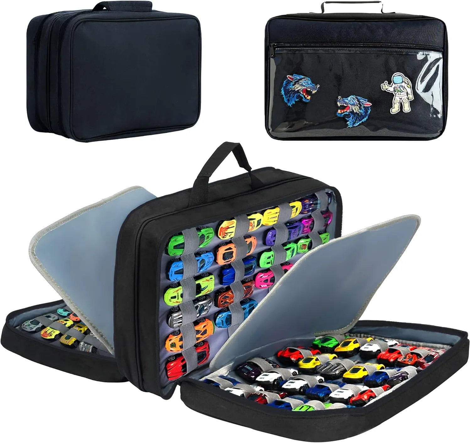 96 Toy Cars Storage Case Compatible with Hot Wheels, Hotwheels Carrying Case for Hot Wheels Car,Matchbox Cars,Mini Toys.Hot Wheels Storage Case,(Black Bag Only)