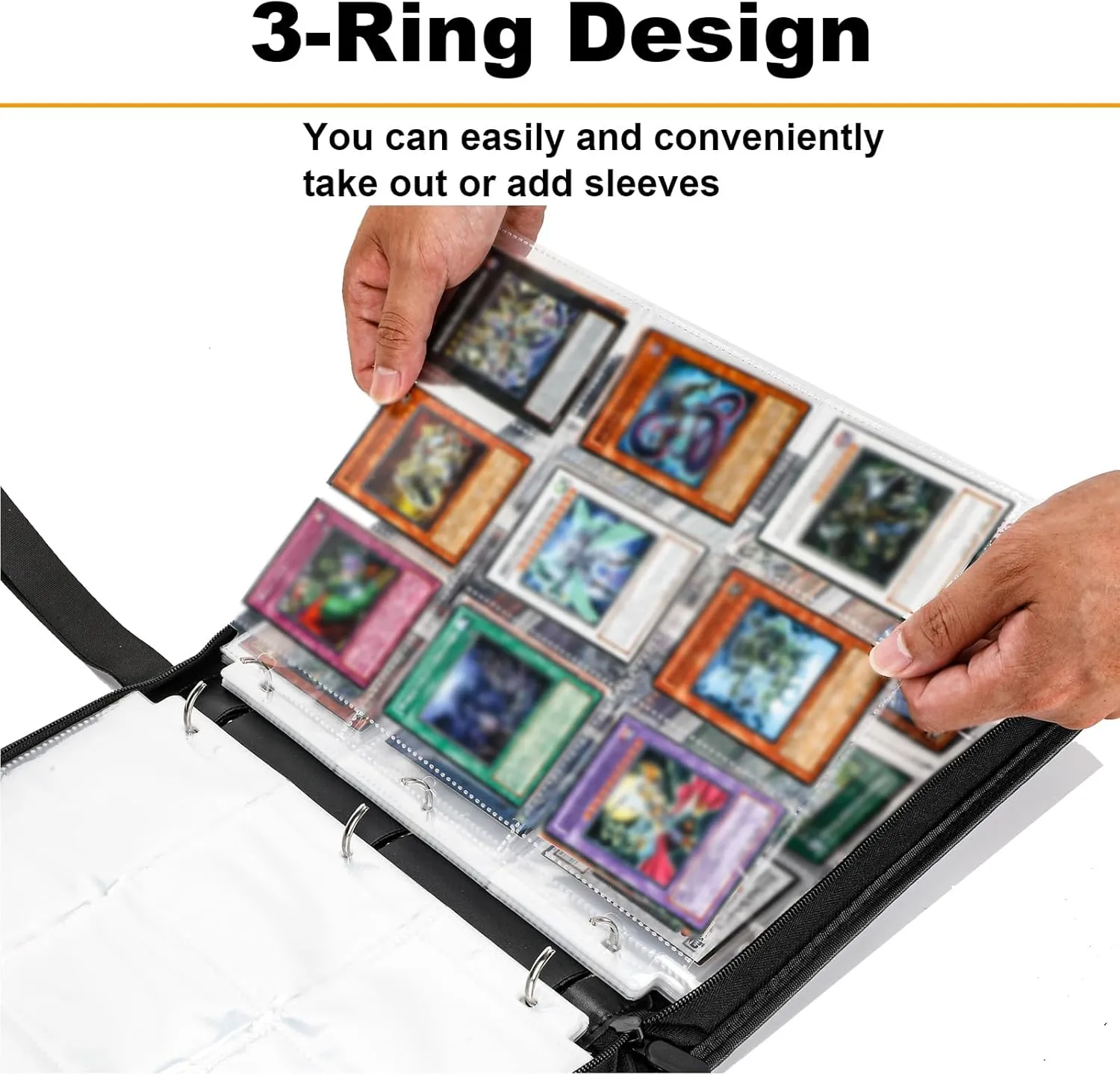 990 Trading Card Binder Album Holder Pages Folder Protector for DGM Trading Cards Digital Monsters TCG - Toploading 3 Ring Zip Card Binder Album DGM