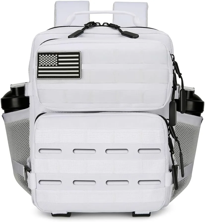 9L Mini Tactical Backpack 9L Assault Pack 9L Tactical Backpack Hiking Fitness Backpack（White）