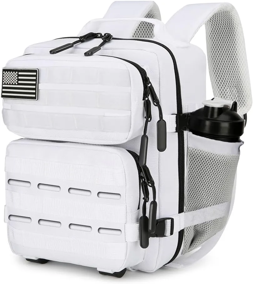 9L Mini Tactical Backpack 9L Assault Pack 9L Tactical Backpack Hiking Fitness Backpack（White）
