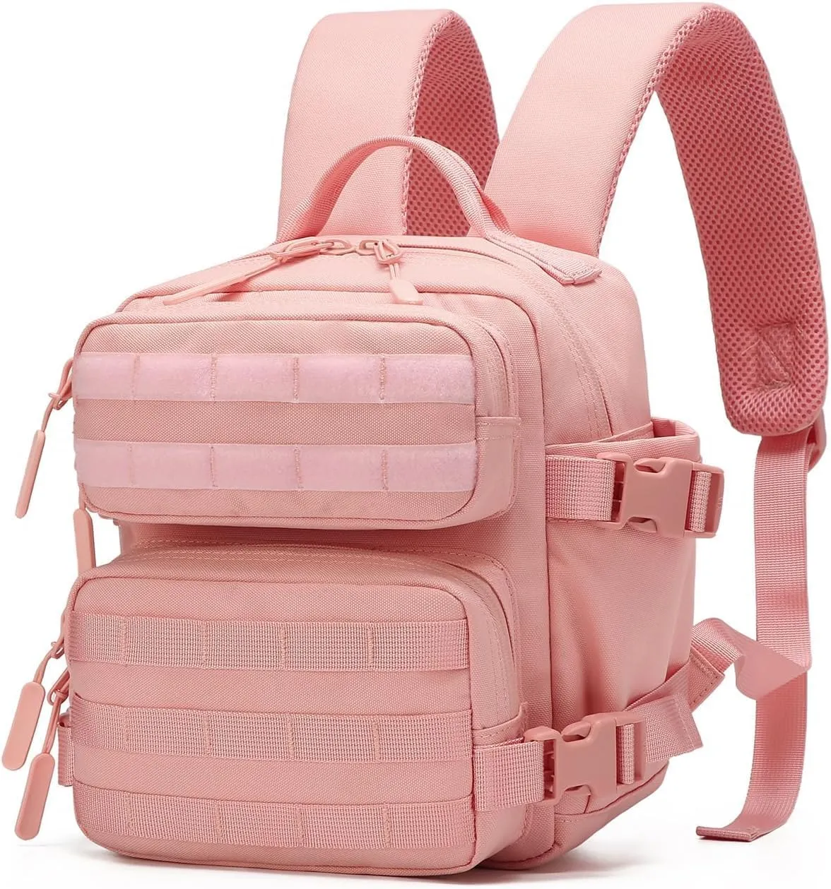 9L Mini Tactical Backpack Men Women Small Assault Rucksack Water-proof GYM Hiking Bug Out Bag with molle attachments (Pink)