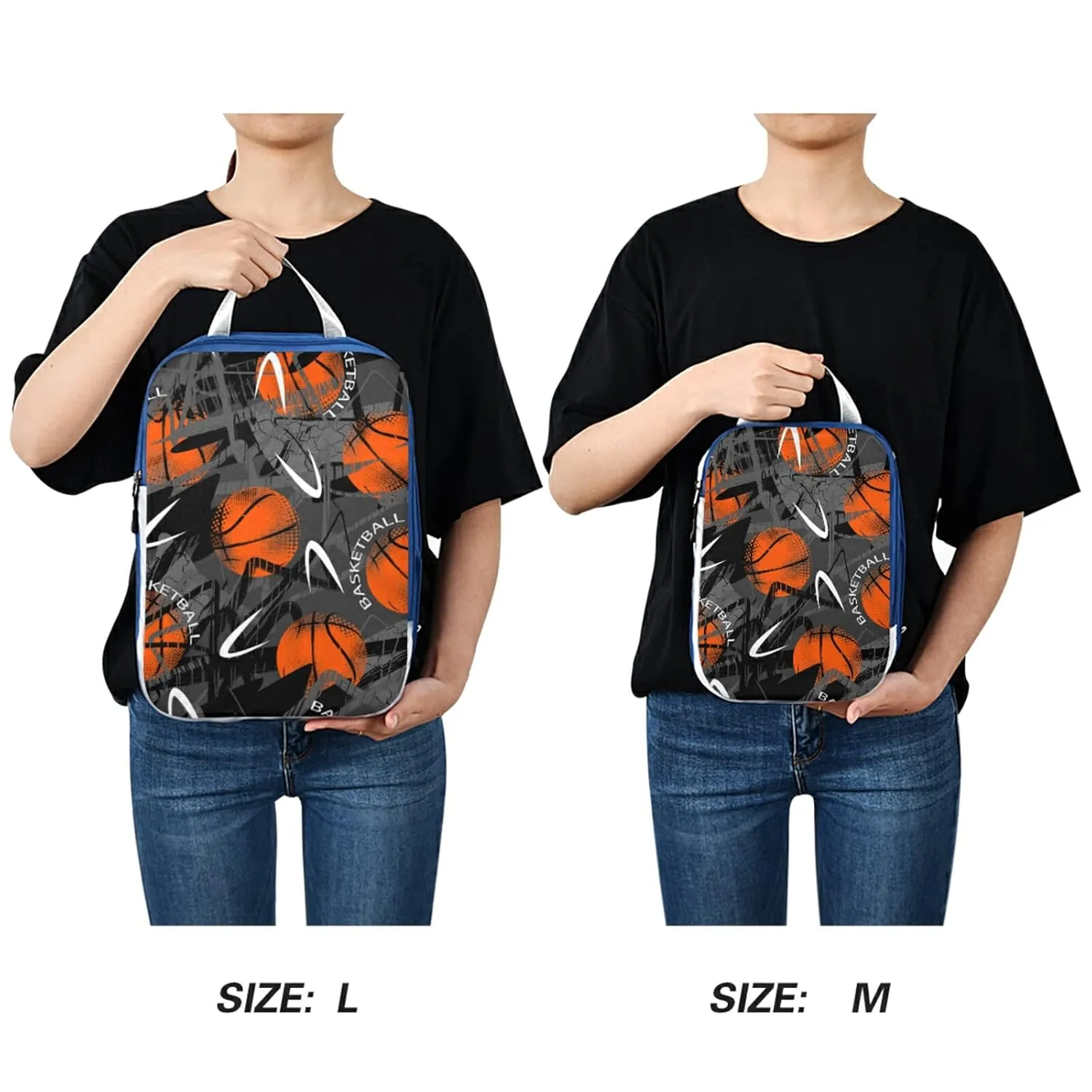 Abstract Seamless Grunge Basketball Urban Style Abstract Paint 3 Piece set Cubes Expandable Adjustable Luggage Packing Bags, Ultralight Organizer Accessories Travel Suitcase Compressible Bags