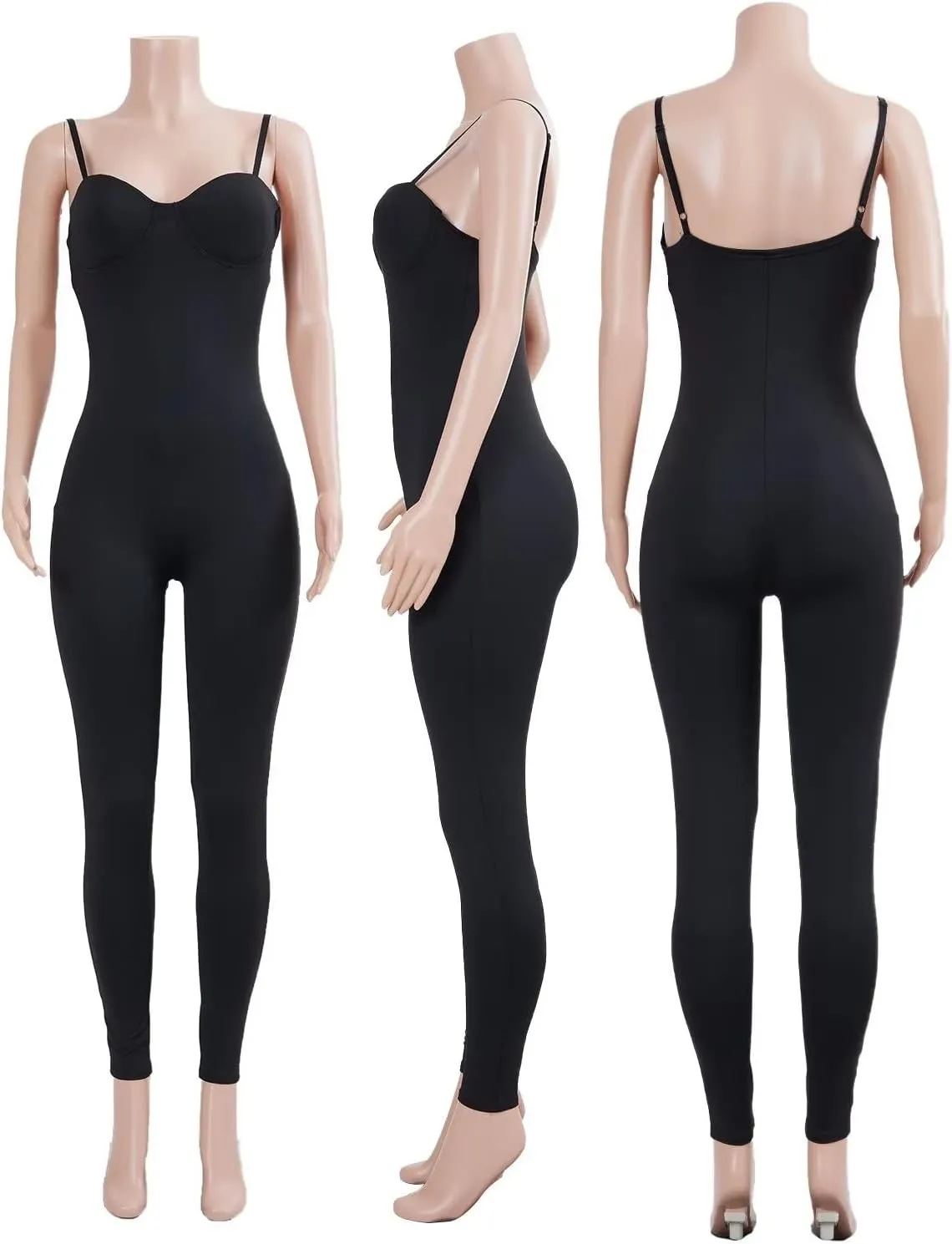 acelyn Women's Sexy Sleeveless Jumpsuits Bodycon Rompers Y2k Bodysuit Club Outfits