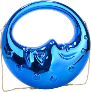 Acrylic Moon Shape Handbag Women Shoulder Crossbody Evening Clutch PVC Purse