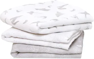 aden   anais Boutique Musy Squares, 100% Organic Cotton Muslin, Lightweight and Beathable Diaper Bag Essential, 3 Pack, Map The Stars