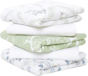 aden   anais Essentials Musy Squares, 100% Cotton Muslin, Lightweight and Beathable Diaper Bag Essential, 5 Pack, Harmony