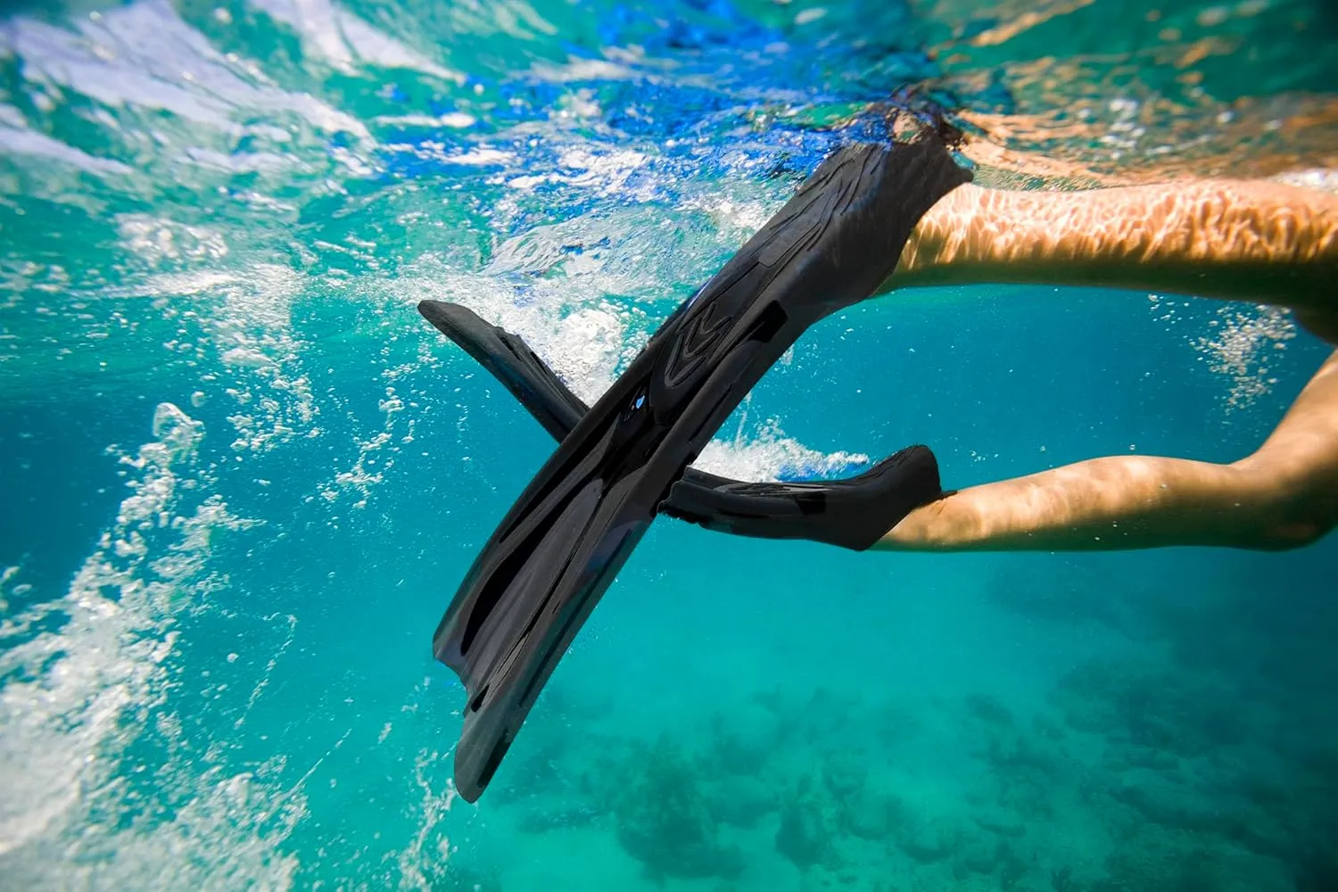 Adult Snorkel Fins - Men & Women's Long Scuba Diving Fins for Travel & Snorkeling