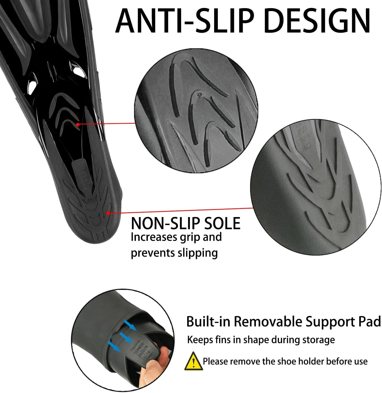 Adult Snorkel Fins - Men & Women's Long Scuba Diving Fins for Travel & Snorkeling