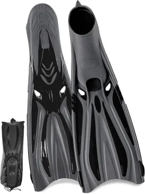 Adult Snorkel Fins - Men & Women's Long Scuba Diving Fins for Travel & Snorkeling