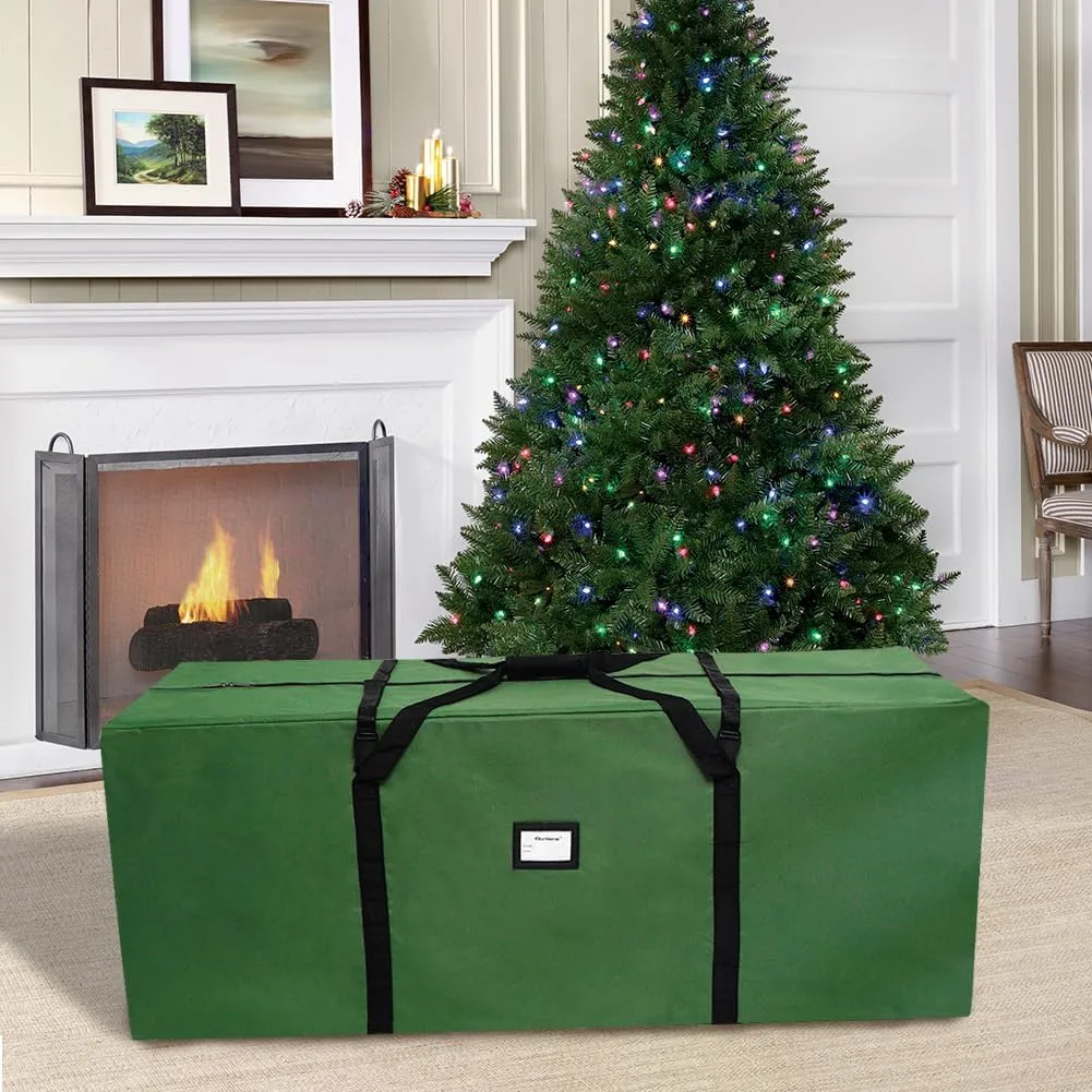 AerWo Christmas Tree Storage Bag 7.5, Extra Large Christmas Tree Storage Box Containers Fits Up to 7.5 Ft Artificial Trees Heavy Duty 600D Oxford Xmas Holiday Tree Bag with Handles & Dual Zipper
