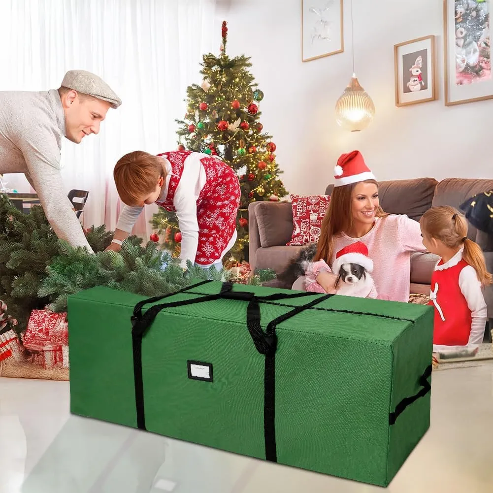 AerWo Christmas Tree Storage Bag 7.5, Extra Large Christmas Tree Storage Box Containers Fits Up to 7.5 Ft Artificial Trees Heavy Duty 600D Oxford Xmas Holiday Tree Bag with Handles & Dual Zipper