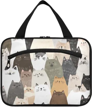 Aesthetic Ragdoll Cats White hanging item travel bag with hook, designer portable toiletries bag for women travel traveling bolso de mano para hombre L