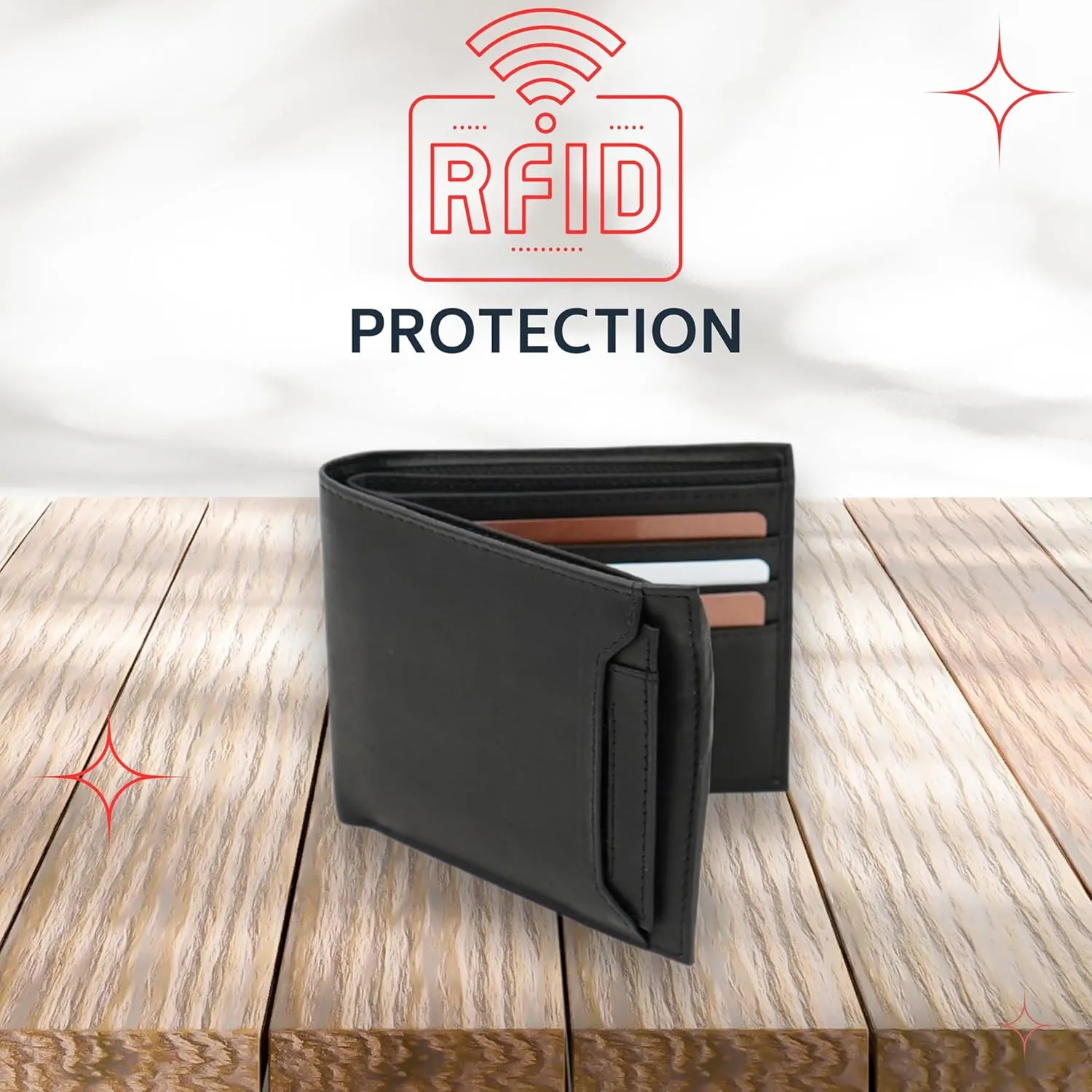 AG Wallets Leather Wallet for Men - Sliding 2-in-1 Bifold Wallet with Removable Card Holder & RFID Protection - Premium Travel Wallet - Versatile & Functional Design - Black