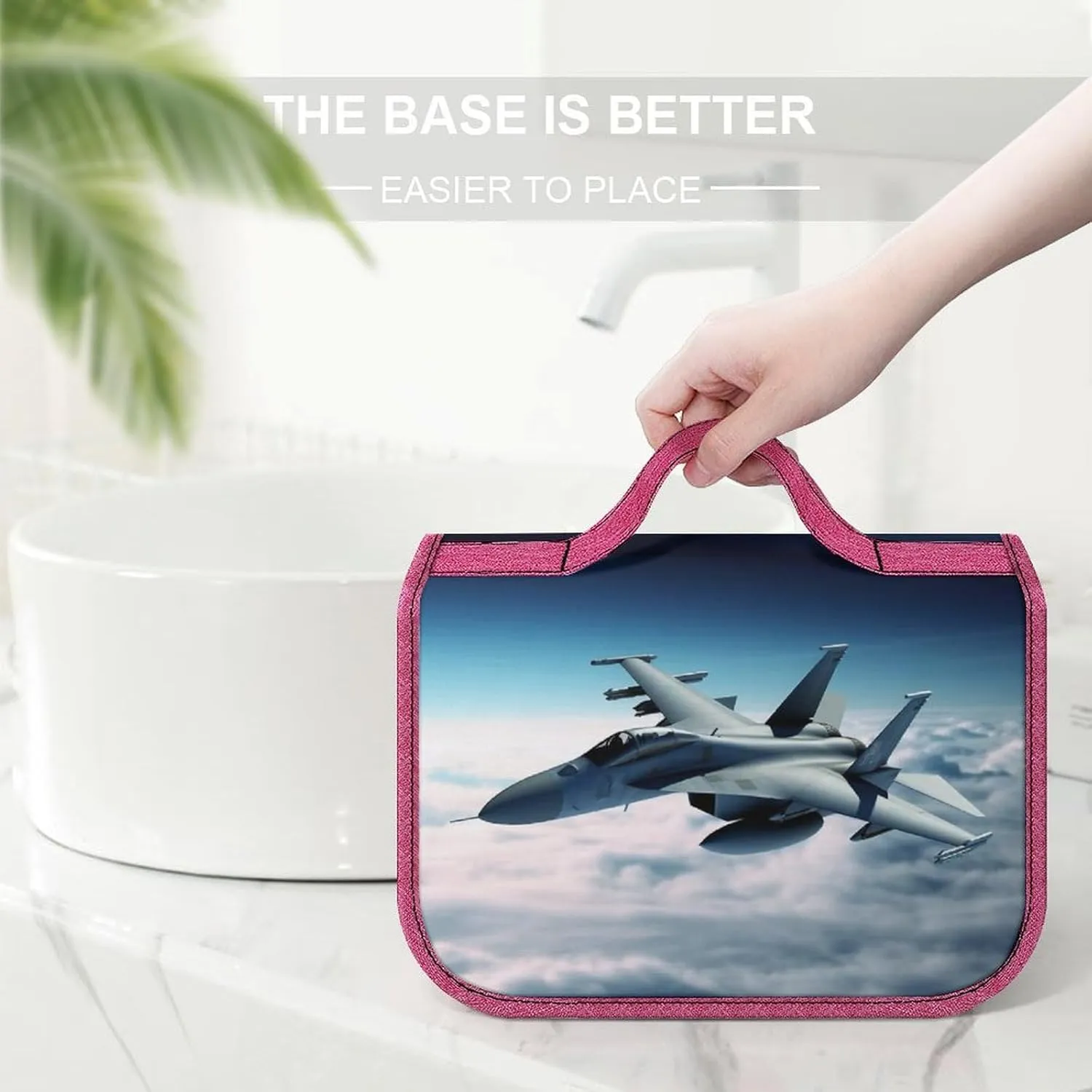 Aircraft Fighter Jets Travel Toiletry Bag for Women,Hanging Toiletry Organizer with Hook, Makeup Bag Travel Organizer for Shampoo,Toiletriesl