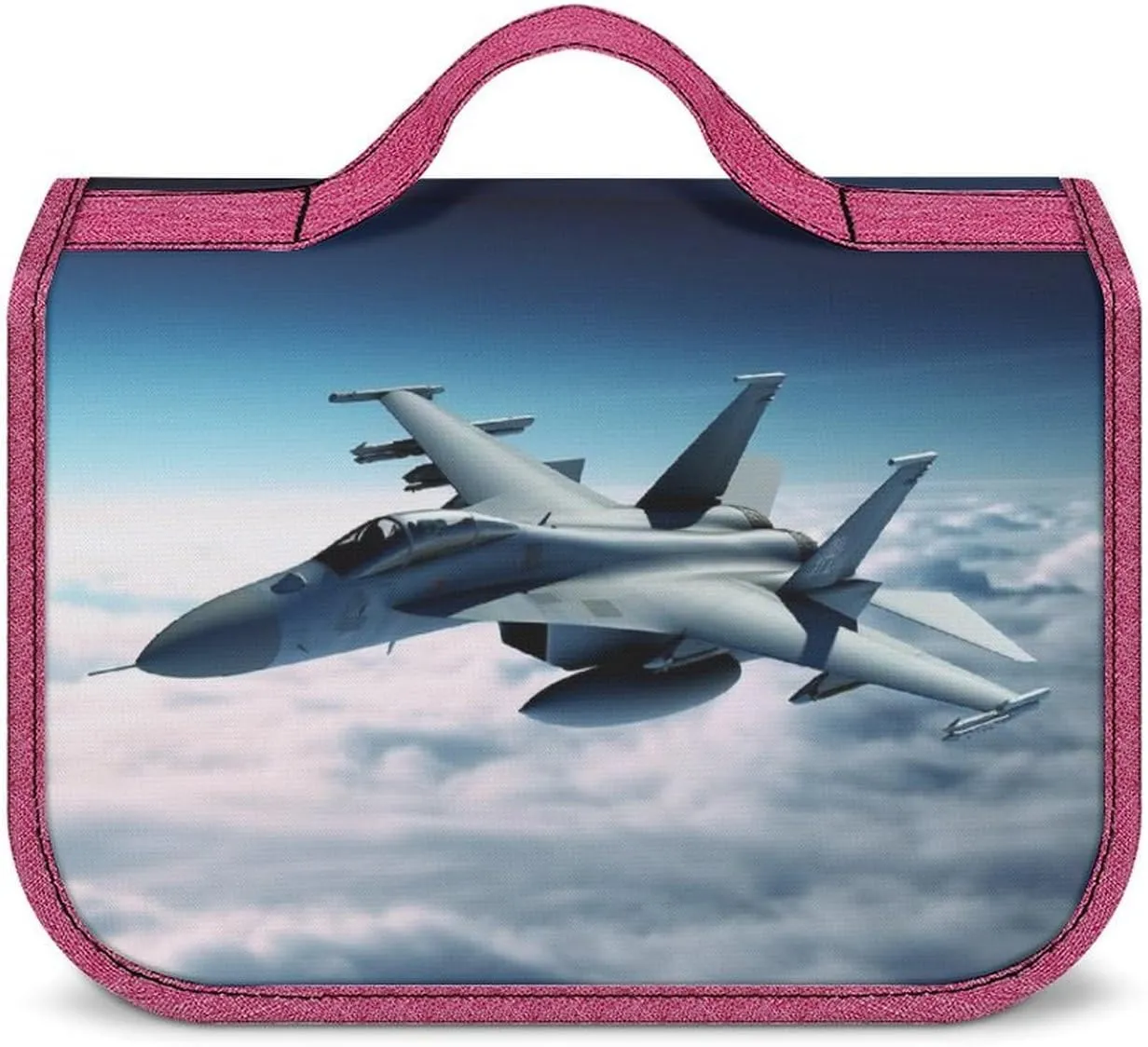Aircraft Fighter Jets Travel Toiletry Bag for Women,Hanging Toiletry Organizer with Hook, Makeup Bag Travel Organizer for Shampoo,Toiletriesl