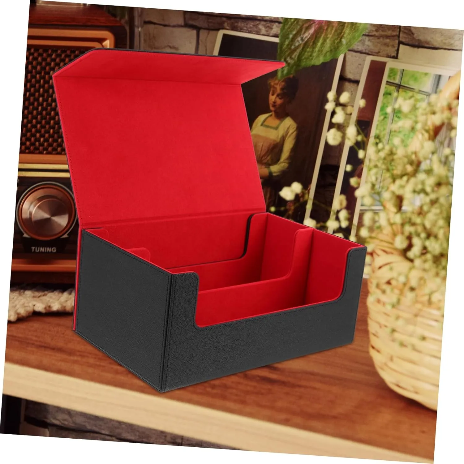 Alasum Game Card Storage Box Closure Pu Leather Organizer for Trading Cards Compact Design Scratch-Resistant Case Smooth Edges for Safe Handling for and and Friends
