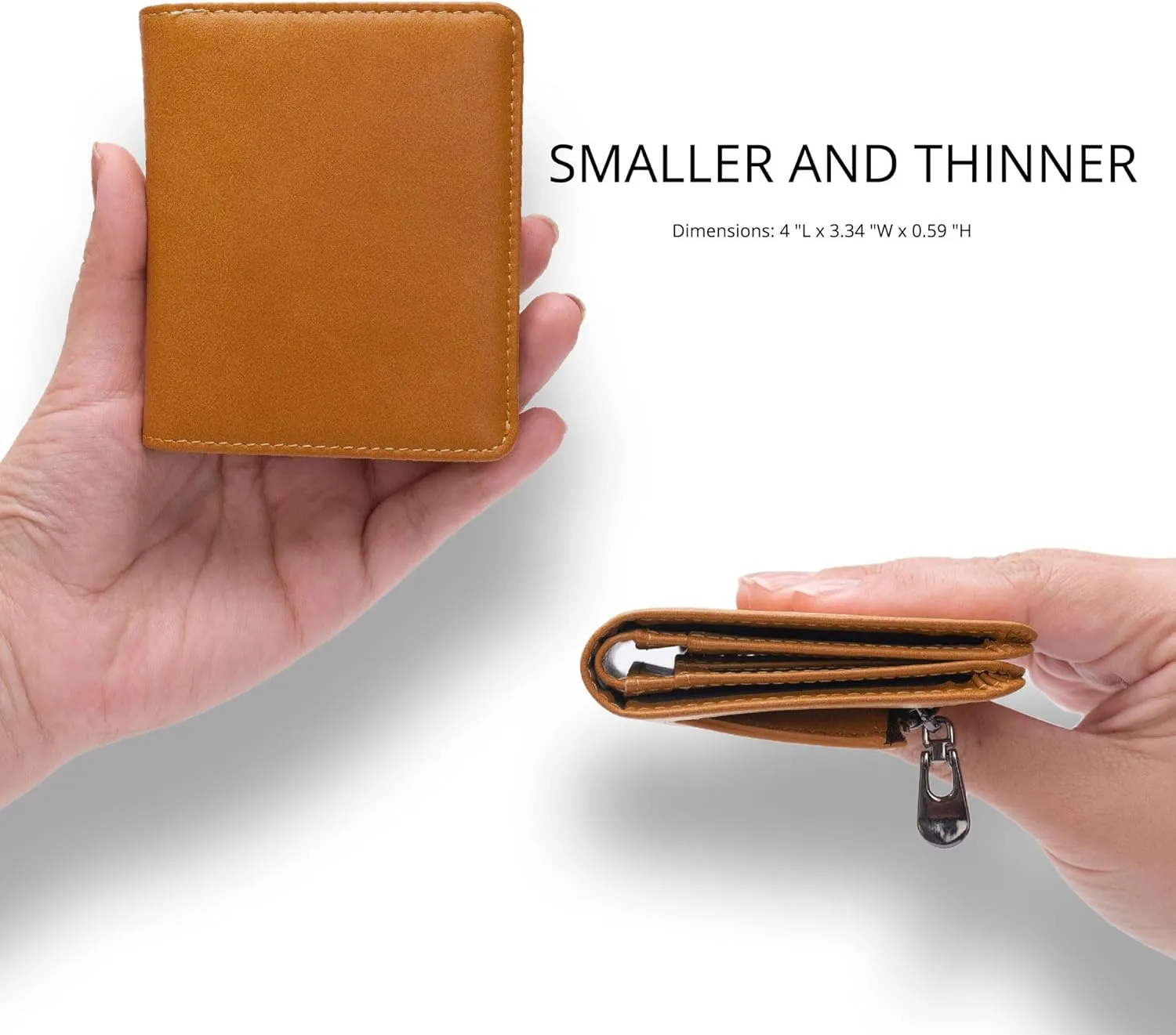 Alldaily Small RFID Wallet for Women Slim Compact Bifold Pocket Ladies Travel Mini Purse (Brown)
