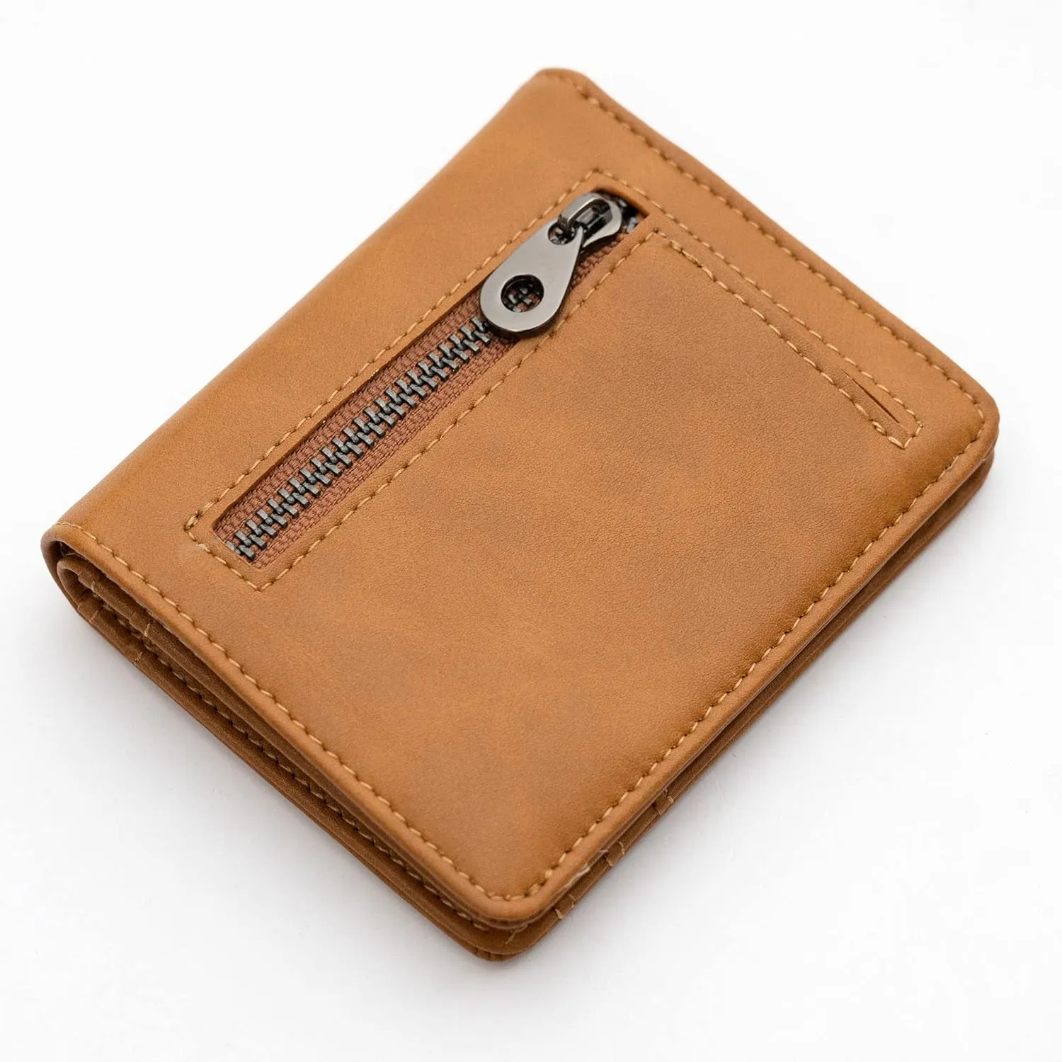 Alldaily Small RFID Wallet for Women Slim Compact Bifold Pocket Ladies Travel Mini Purse (Brown)