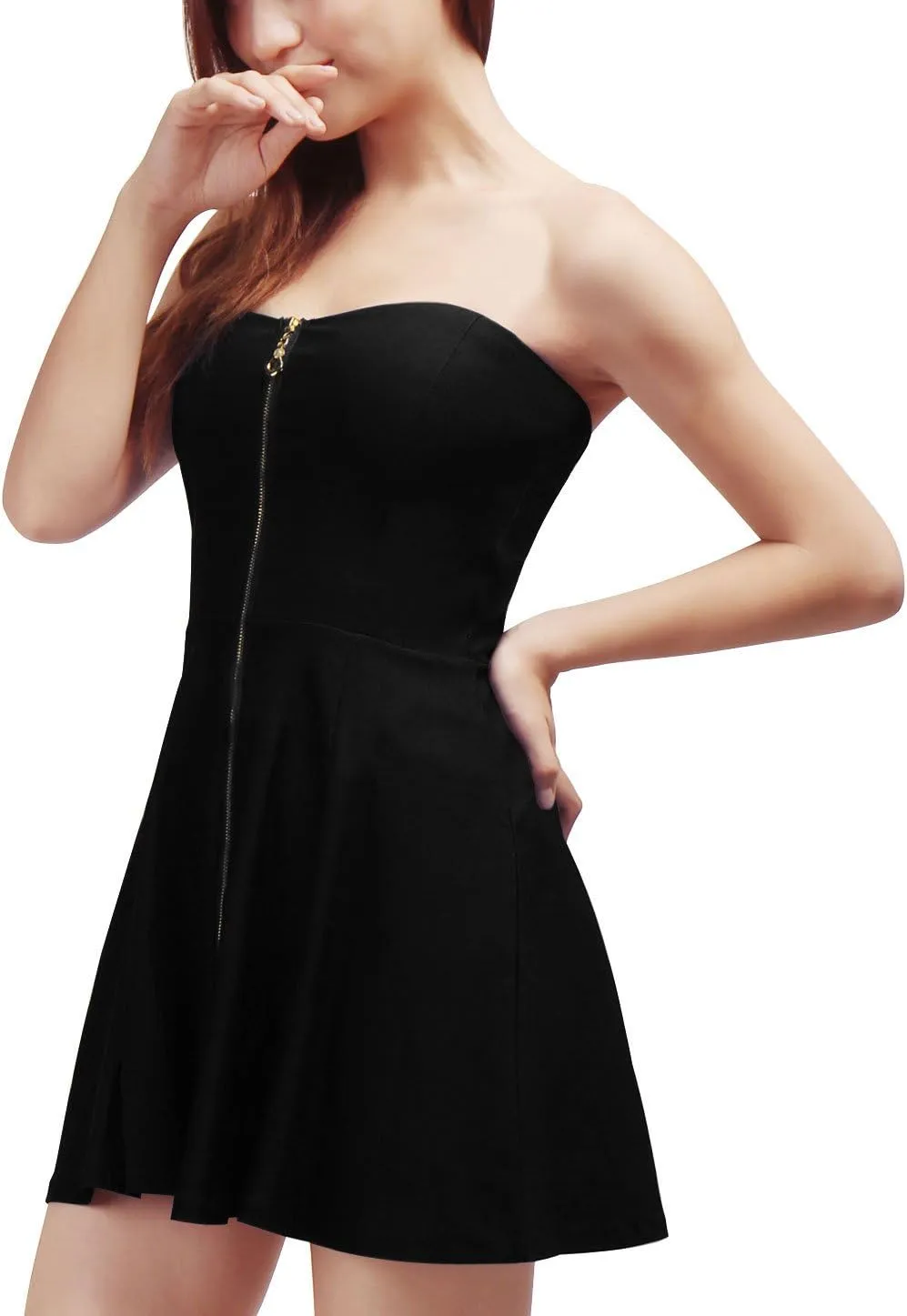 Allegra K Women's Sexy Strapless Party Dress Sweetheart Neck Sleeveless Summer Mini Dresses
