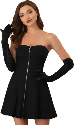 Allegra K Women's Sexy Strapless Party Dress Sweetheart Neck Sleeveless Summer Mini Dresses