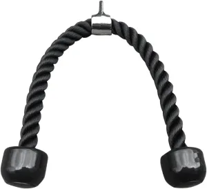 Alomejor Duty Black Nylon Rope, 27in Pull Down Rope, Triceps, Biceps System with Non Slip Cable Attachment for Grip Strength