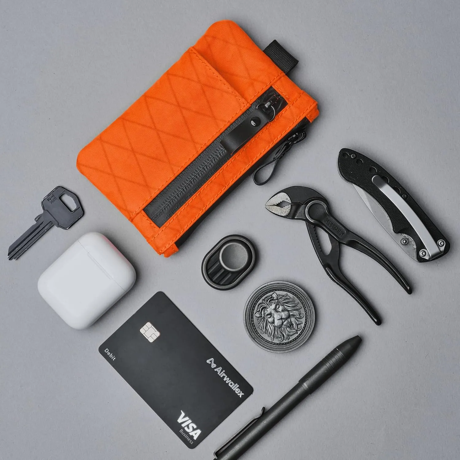 ALPAKA Zip Pouch Pro - Minimalist Zipper Wallet - with RFID Blocking ID Card Holder Wallet with Zipper for Men with Multi-tool Slot