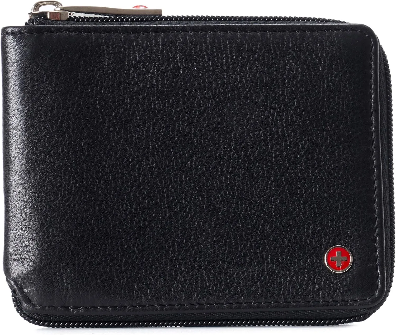 Alpine Swiss Logan Zipper Bifold Wallet For Men or Women RFID Safe Comes in a Gift Box