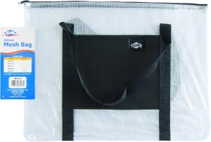 ALVIN - Clear Premium Mesh Kit Zipper Bag with Handle, Multi-Use Organization Bag for Item Storage and Arranging, Great for Needlework Projects, Art Supplies, and Travel - 12 x 16 Inches