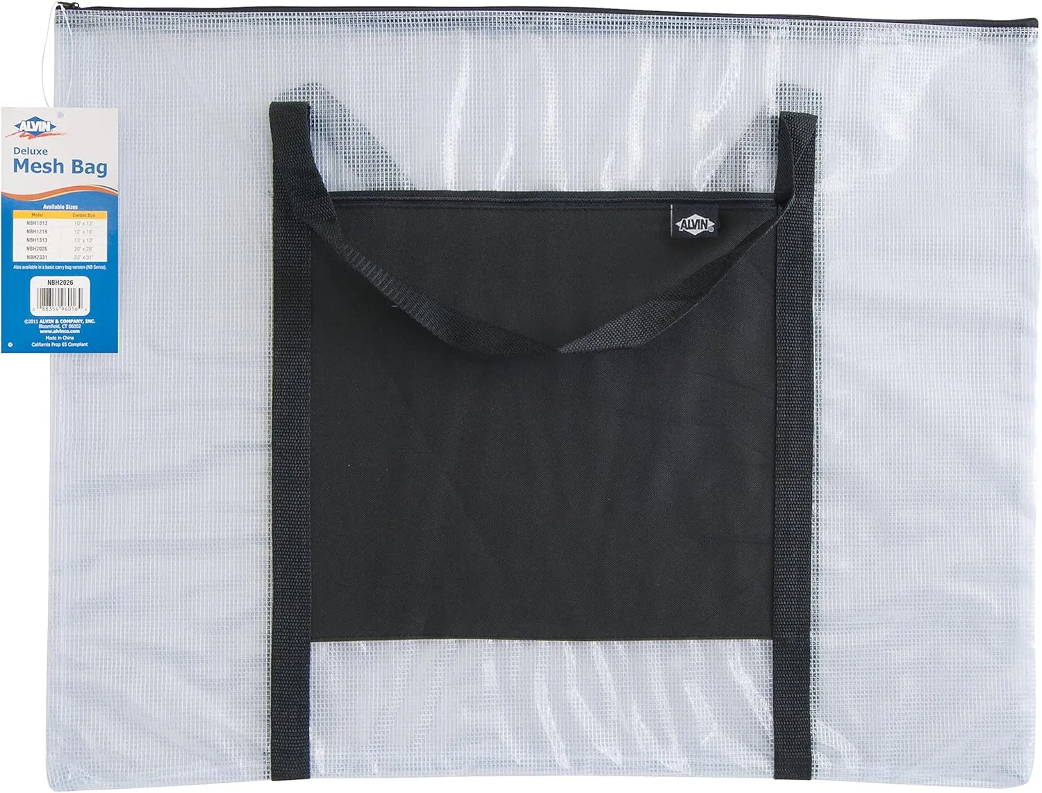 ALVIN - Clear Premium Mesh Kit Zipper Bag with Handle, Multi-Use Organization Bag for Item Storage and Arranging, Great for Needlework Projects, Art Supplies, and Travel - 20 x 26 Inches
