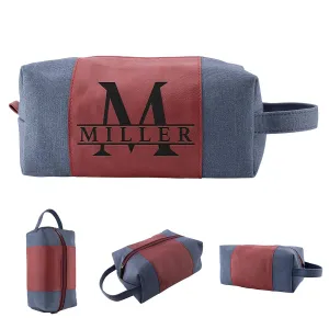 Amazing Items Personalized Toiletry Bag for Men | 12 Different Designs | Dad Gifts, Mens Shaving Dopp Kit, Waterproof Canvas Bathroom Toiletries Bags - Traveler Gifts for Men, Blue