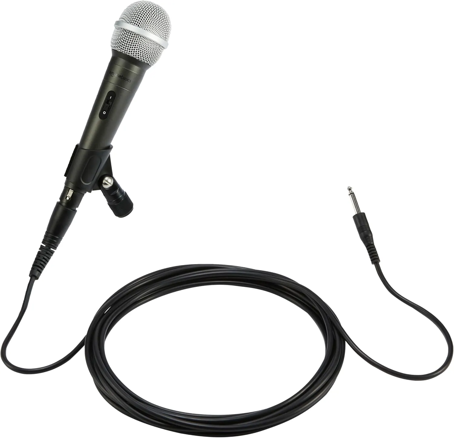 Amazon Basics Microphone for Singing, Speaking, Wired, Dynamic, XLR, Cardioid, Black/Silver