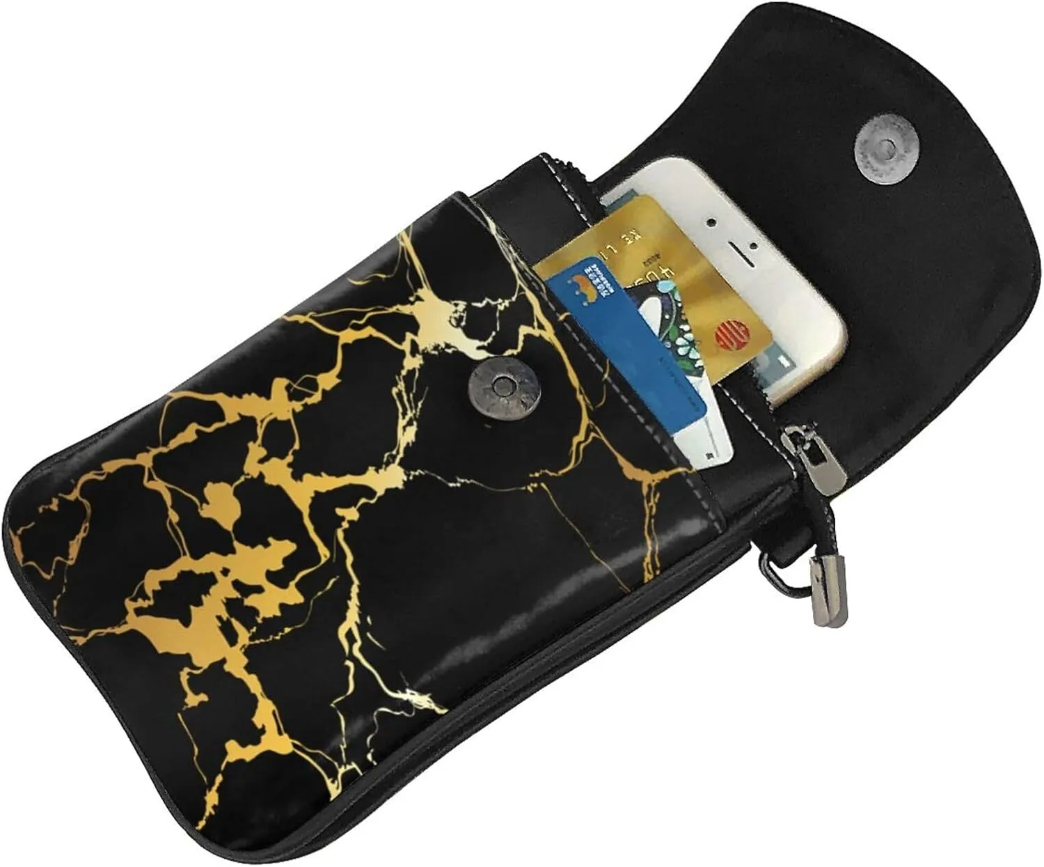 AMRANDOM Small Crossbody Bags for Women Men PU Leather Cell Phone Purse Wallet