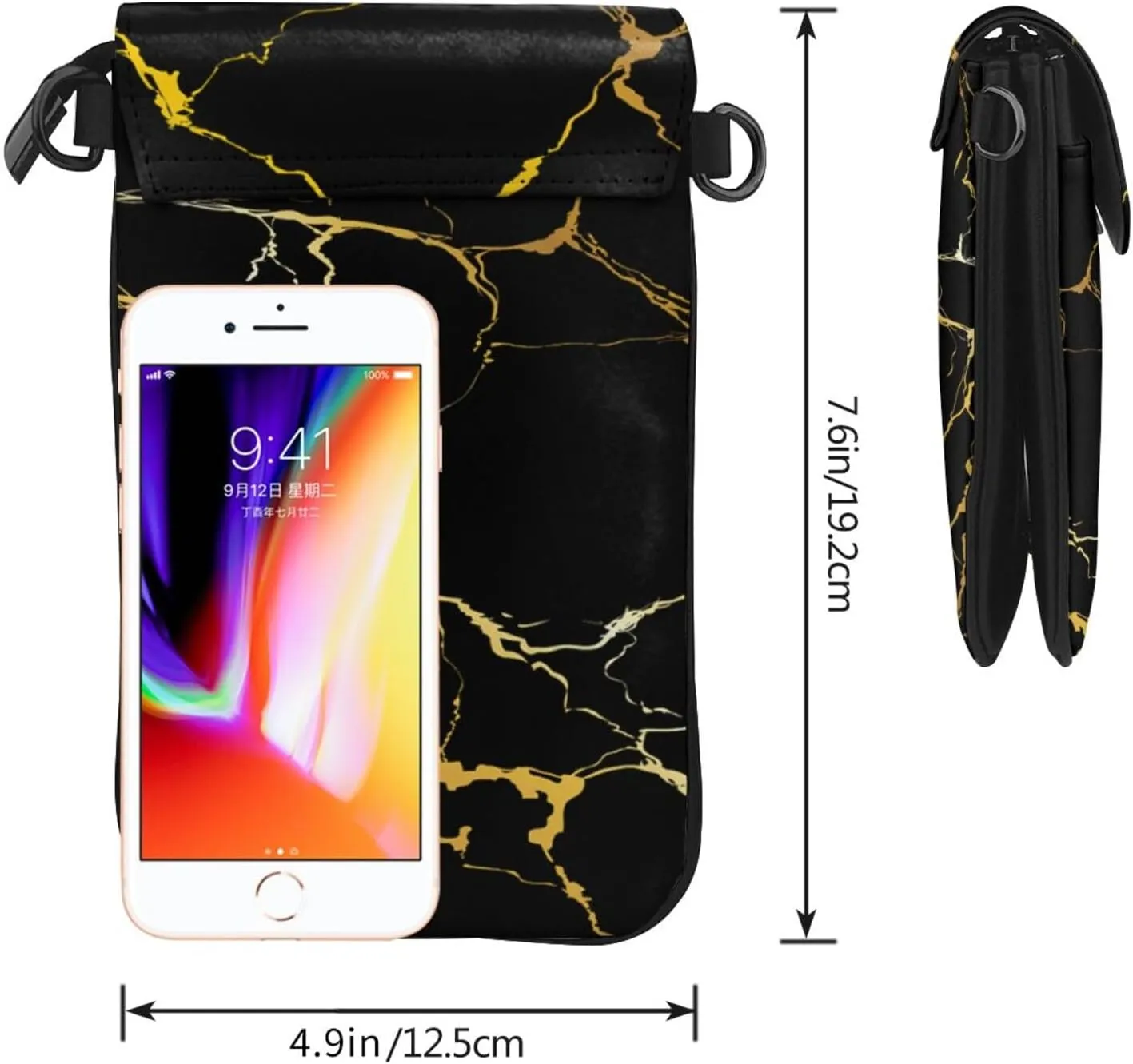 AMRANDOM Small Crossbody Bags for Women Men PU Leather Cell Phone Purse Wallet