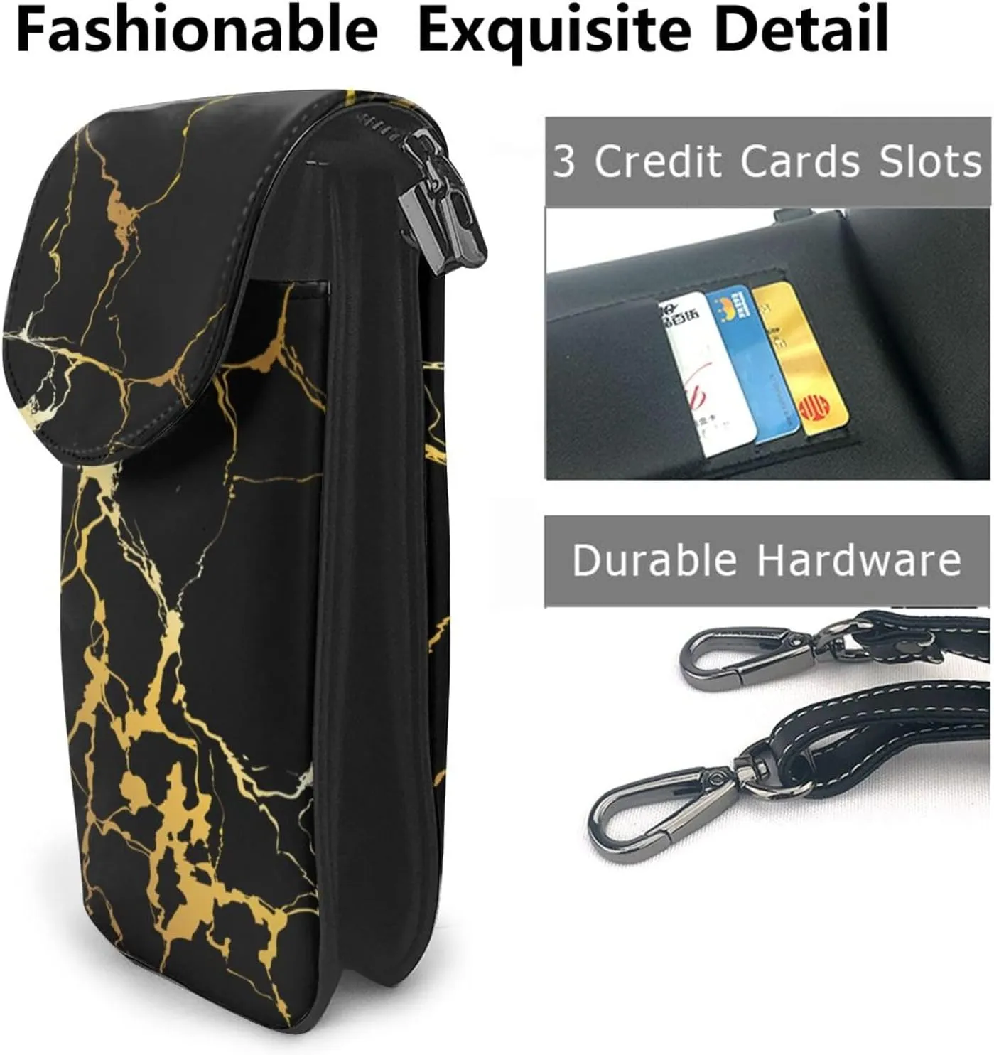 AMRANDOM Small Crossbody Bags for Women Men PU Leather Cell Phone Purse Wallet