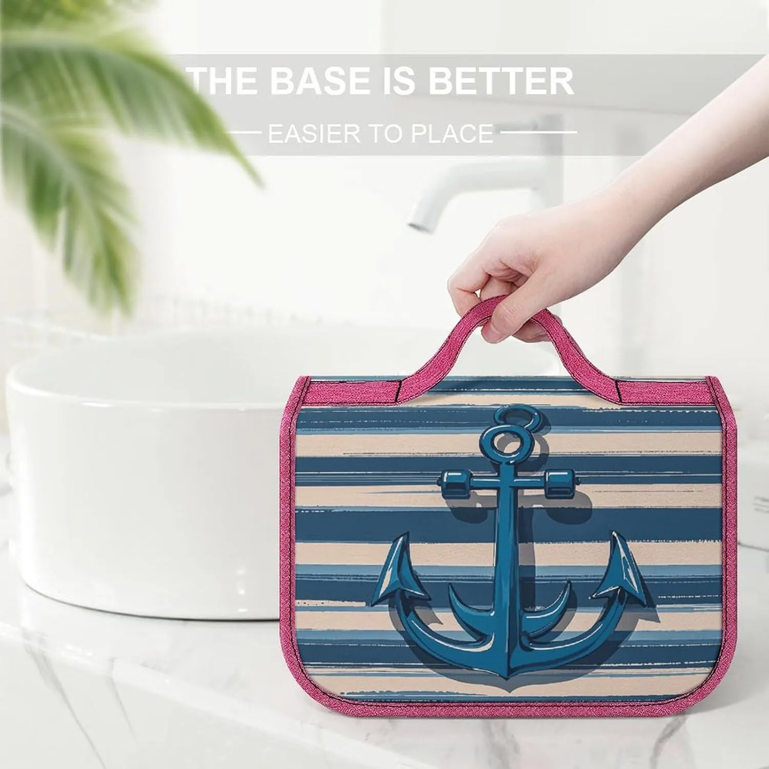 Anchor Travel Toiletry Bag for Women,Hanging Toiletry Organizer with Hook, Makeup Bag Travel Organizer for Shampoo,Toiletriesl