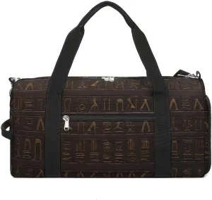Ancient Egyptian Hieroglyph Gym Bag for Men Women Water Resistant Duffle Bag Travel Lightweight Bag for Travel Sports