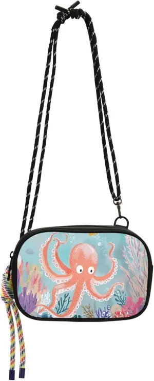 animal sea Hiding in Coral Reef Small Crossbody Purse Womens Comfort with Adjustable Strap Cell Phone Purse Date