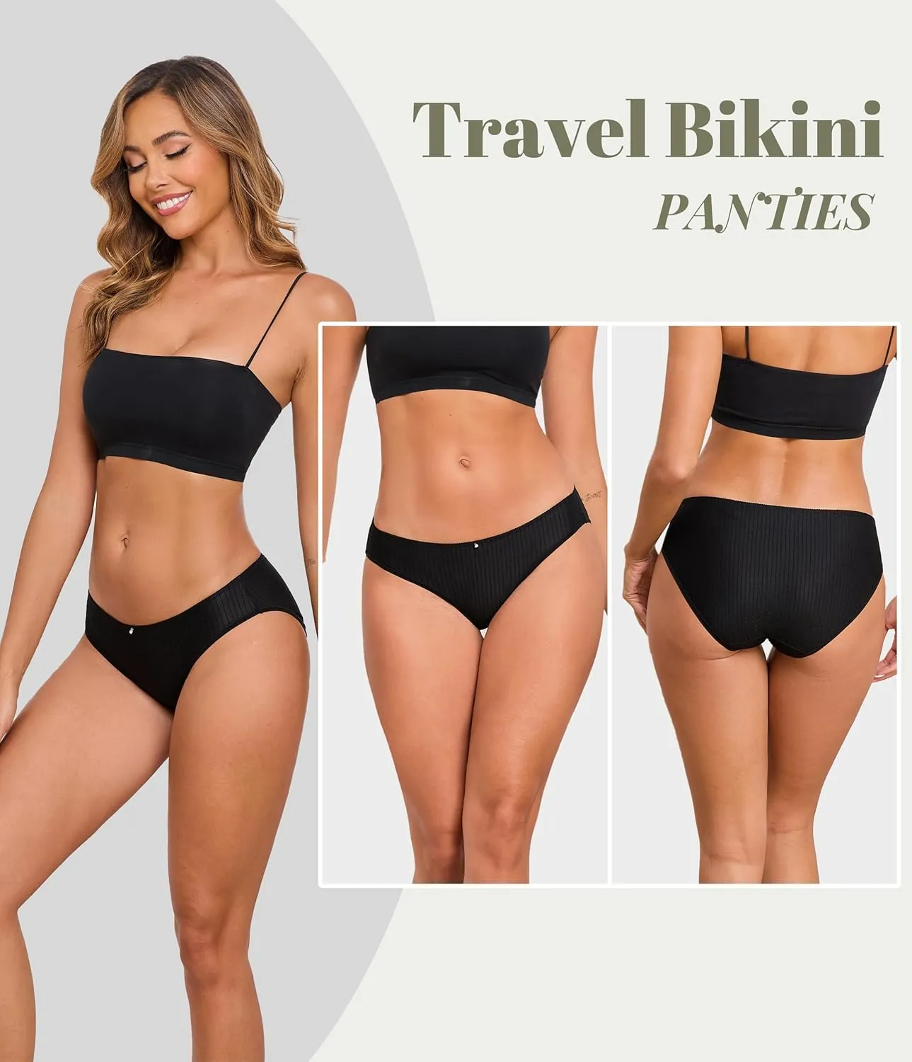 ANLIQI Quick Dry Underwear for Women Travel Panties Pack Nylon Hipster Panty Soft&Lightweight Bikini Brief Stay Fresh Undies