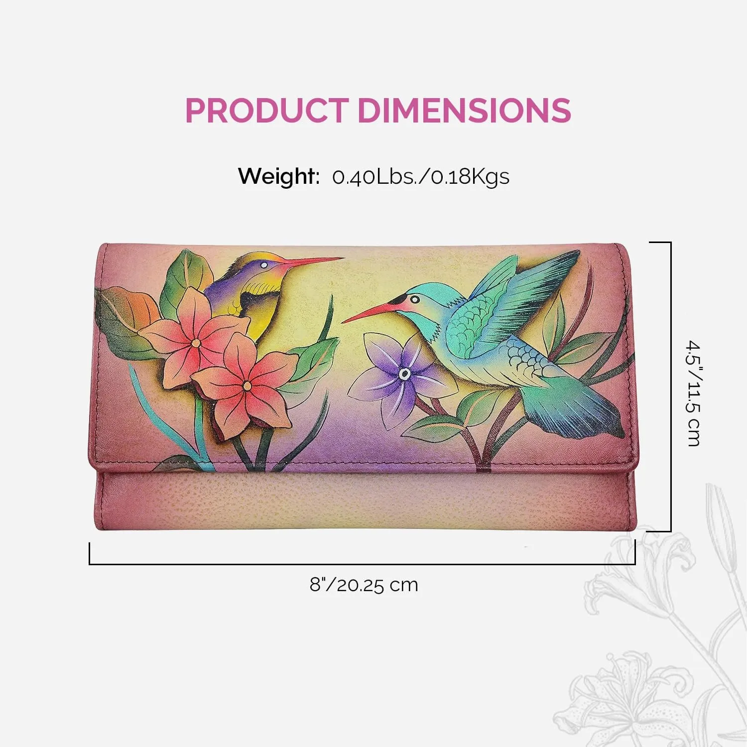Anna by Anuschka Women's Hand Painted Genuine Leather Multi Pocket Wallet