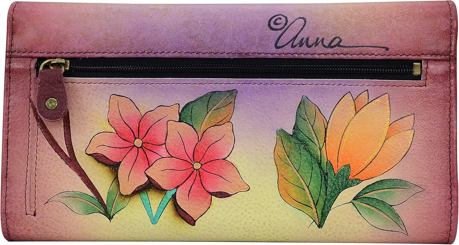 Anna by Anuschka Women's Hand Painted Genuine Leather Multi Pocket Wallet