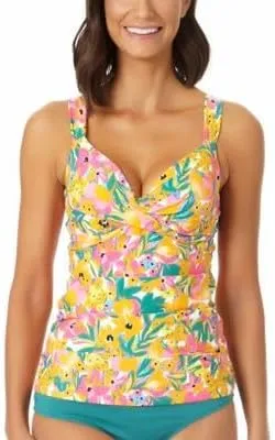 Anne Cole Signature Sunshine Floral Underwire Twist Tankini Top, 34B/32C, Multi