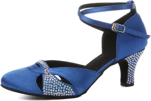 AOQUNFS Women Ballroom Latin Dance Shoes Salsa Closed Toe 1920s Party Dance Performance Shoes,Model L157