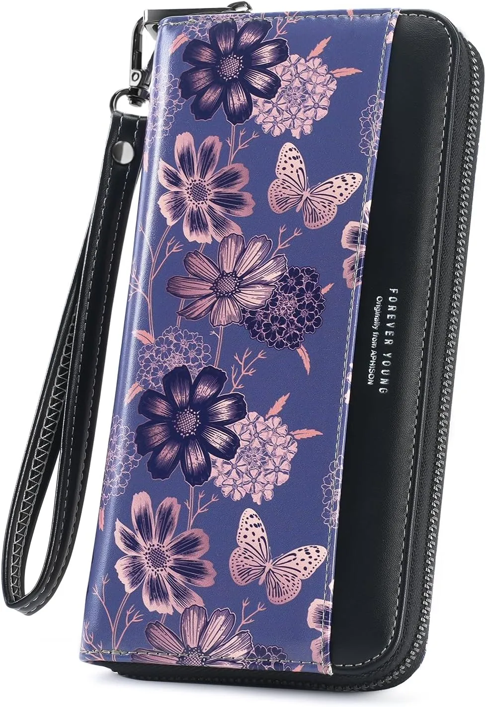 APHISON Wallet Women Large Capacity Clutch Purse For Ladies Card Holder RFID Wristlet Phone Zipper Coin Travel Pocket